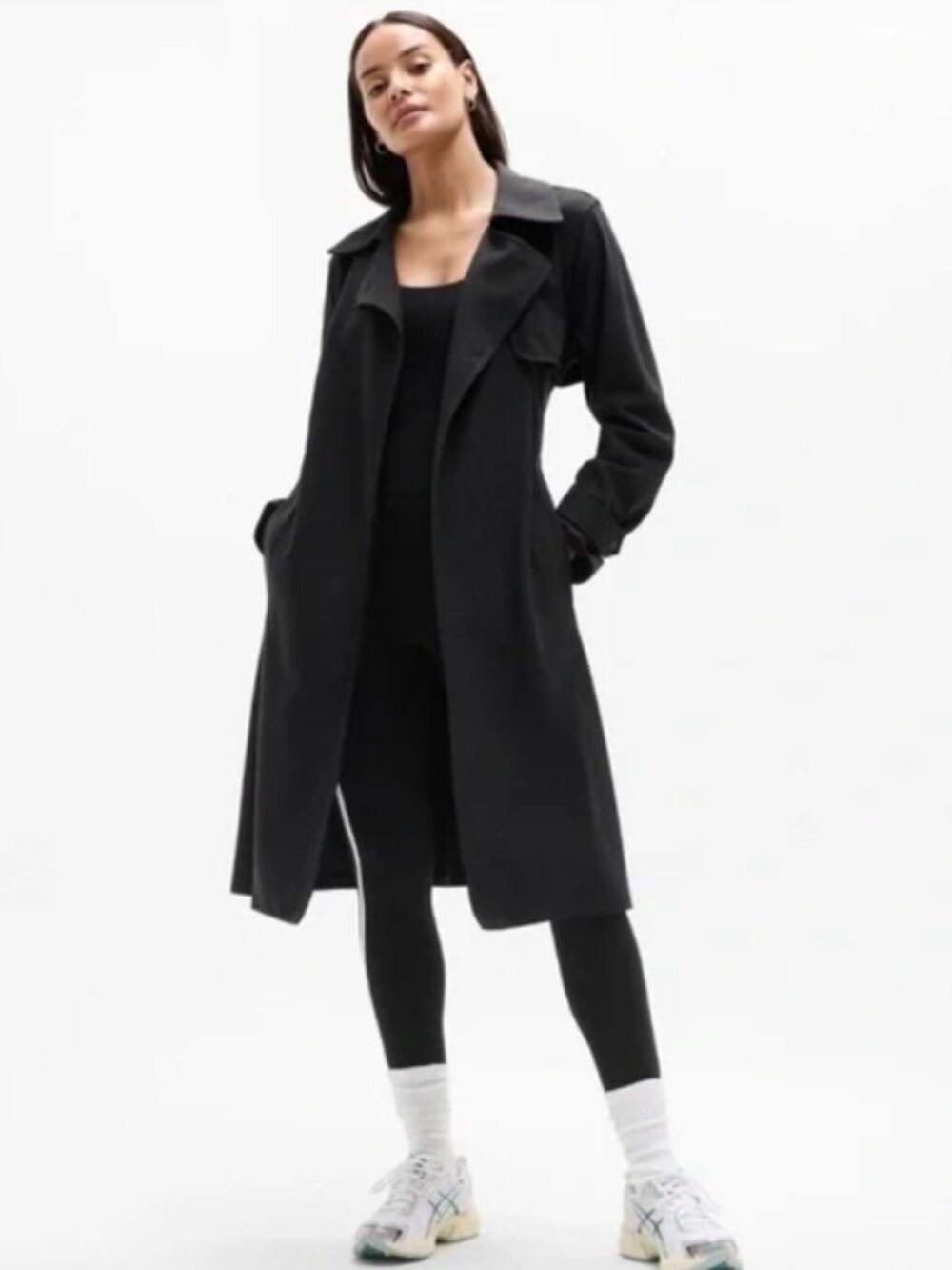NWT Athleta Black Stellar Trench Coat